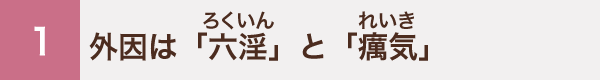 1 外因は「六淫（ろくいん）」と「癘気（れいき）」