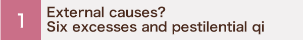 External causes ? Six excesses and pestilential qi